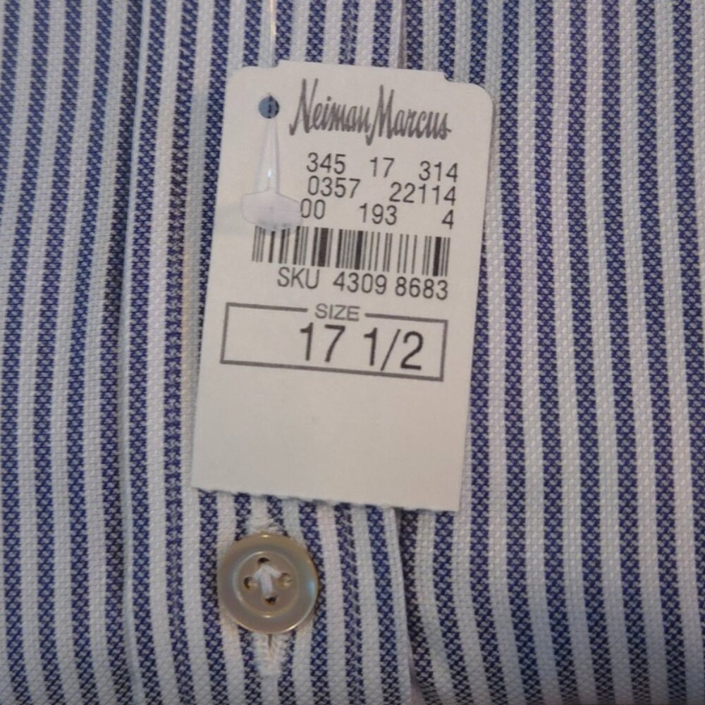 Oxxford Hand Made Striped Dress Shirt - Unique - Picture 9 of 11